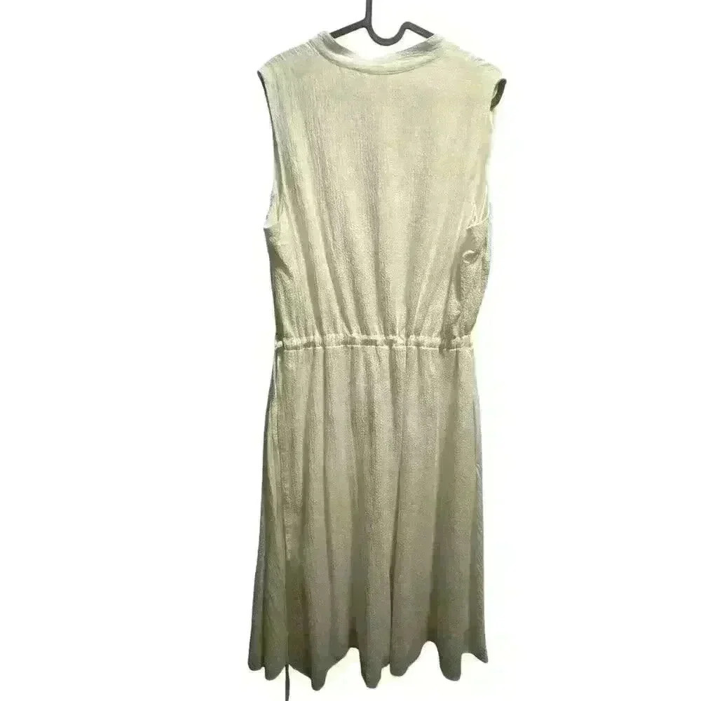 NWOT Anne Klein White Midi Short Sleeve Dress With Pockets Women's Size 14. - Picture 4 of 5